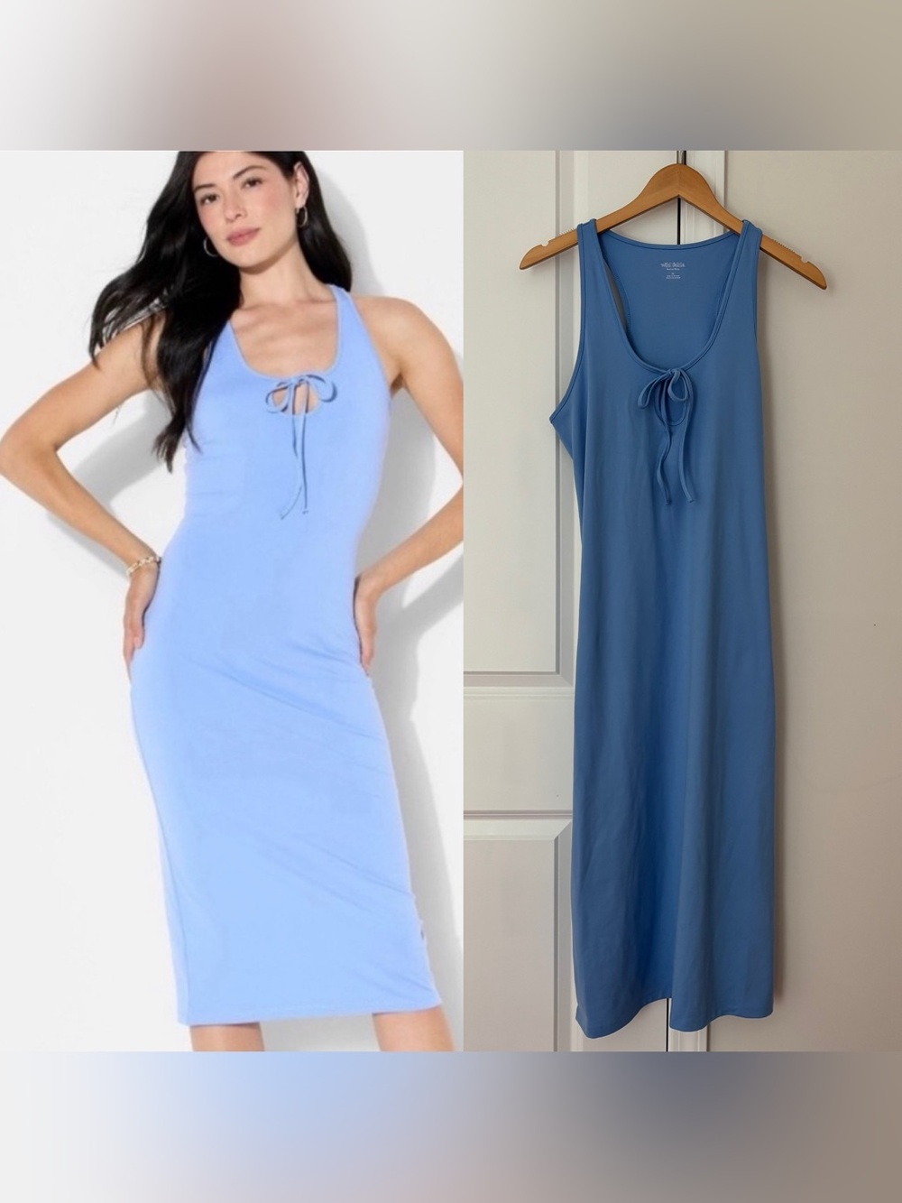 Wild fable Women Butter bliss bodycon Racer back dress in light blue size XL